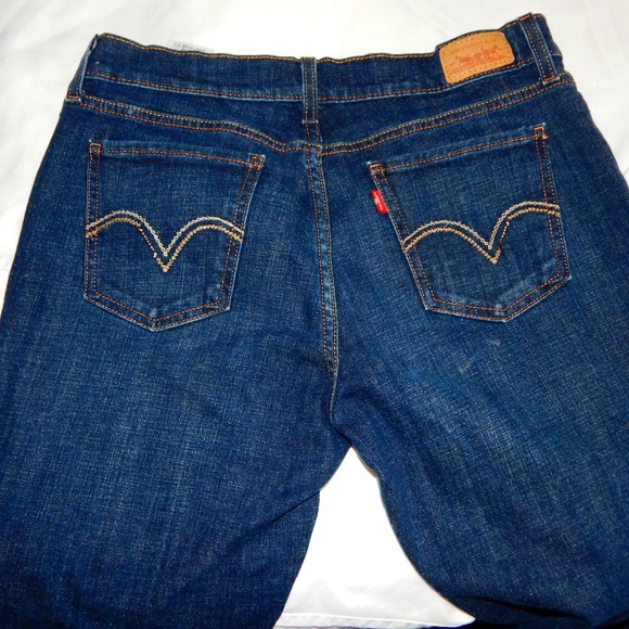 Women Levi jeans Sz16 Boot lower rise Dark wash 515 boot cut lower waist - Picture 2 of 4